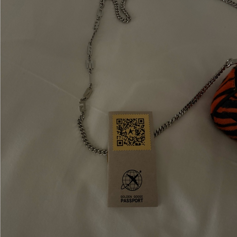 Golden Goose Orange and Black Zebra Print Star Crossbody Bag - Picture 6 of 7